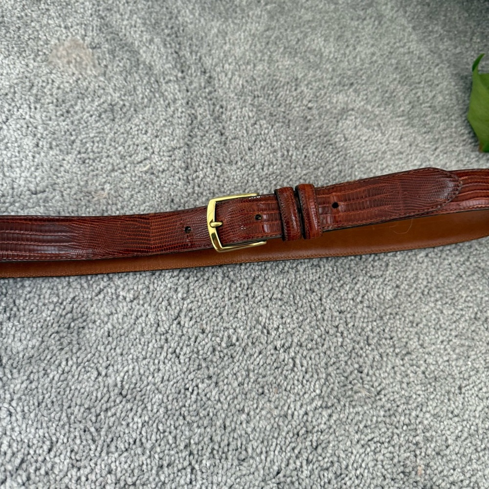 RARE Coach tejus lizard exotic leather belt 36 - Picture 4 of 7